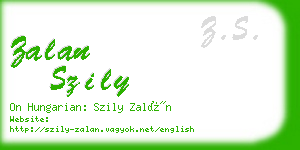 zalan szily business card